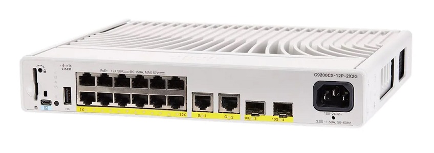 Cisco C9200CX-12P-2X2G-E Catalyst 9200CX 12-port 1G, 2x10G and 2x1G, PoE+, Network Essentials