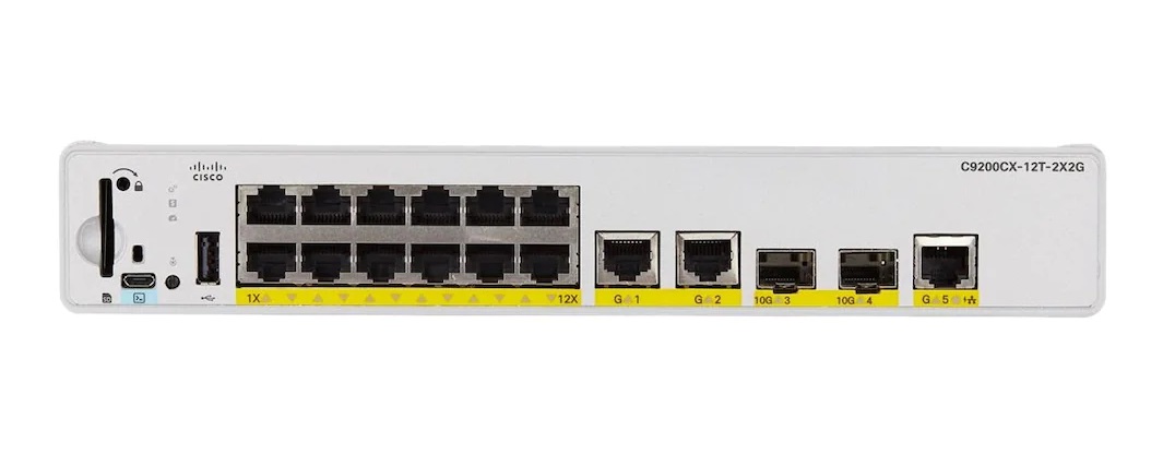 Cisco C9200CX-12T-2X2G-E Catalyst 9200CX 12-port 1G, 2x10G and 3x1G, data, Network Essentials
