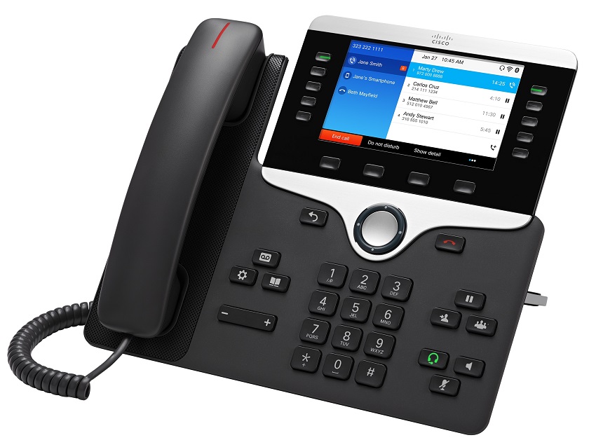 Cisco IP Phone 8861 POE, Gigabit PC Port, 10 Line SIP, Color Display, WiFi, Bluetooth with Multiplatform Firmware