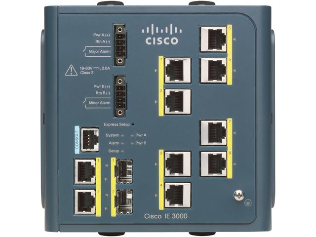 Cisco IE 3000 Switch, 8 10/100 + 2 T/SFP