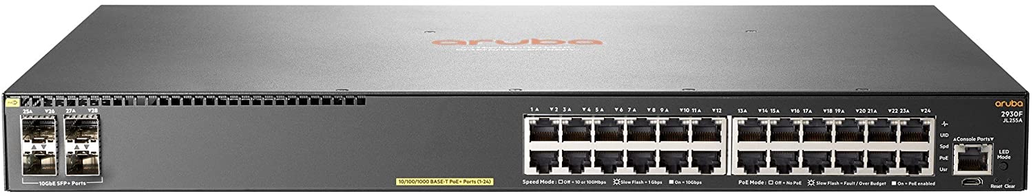 Aruba 2930F 24G PoE+ 4SFP+ - Switch - L3 - managed - 24 x 10/100/1000 (PoE+) + 4 x 1 Gigabit / 10 Gigabit SFP+ (uplink) 