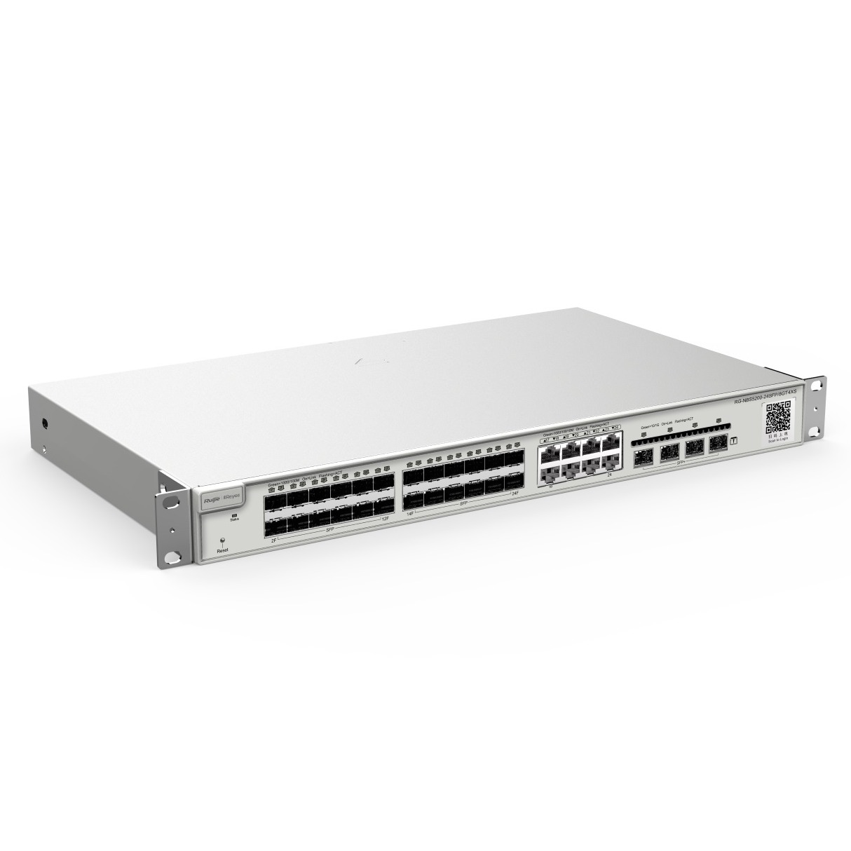 Reyee RG-NBS5200-24SFP/8GT4XS, 24 Port Giga SFP port with 8 Combo ports with 4 SFP+ uplink, Layer 3, Cloud Managed Switch