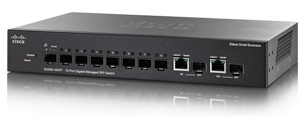 Cisco SG300-10SFP-K9 8-Port L3 Switch, Managed