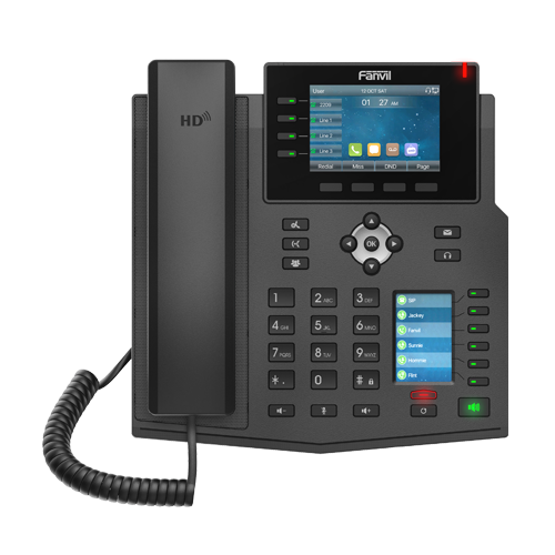Fanvil X5U ,16 line Executive Gigabit Dual-Color Display Phone, 30 DSS Keys, audio by Harman OPUS, IPv6,1000 phonebook