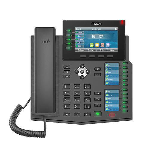 Fanvil X6U 20 line Gigabit Tri-Color Screen Phone, 60 DSS KeysOPUS, IPv6,1000 phonebook, audio by Harman