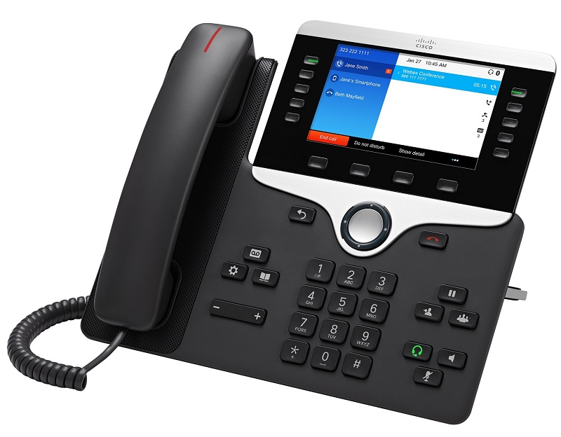Cisco IP Phone 8851 POE, Gigabit PC Port, 10 Line SIP, Color Display, Bluetooth with Multiplatform Firmware