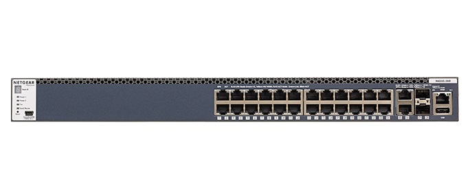 10/100/1000, L3, 24 PoE+(480-720W) port stackable switch with 4 Dedicated 10G ports (2 Copper and 2 Fiber)