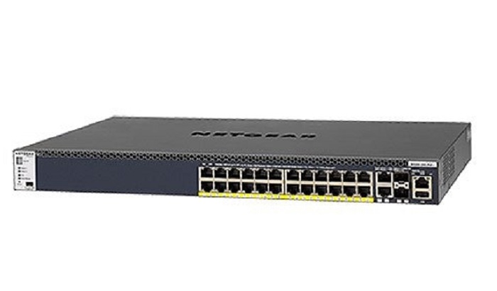 10/100/1000, L3, 24 PoE+(720W) port stackable switch with 4 Dedicated 10G ports (2 Copper and 2 Fiber)
