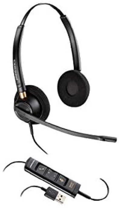 Plantronics Corded Headset with USB Connection, Black