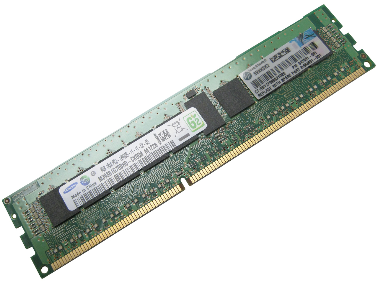 HP 8GB (1x8GB) Single Rank x4 PC3-12800R (DDR3-1600) Registered CAS-11 Memory Kit