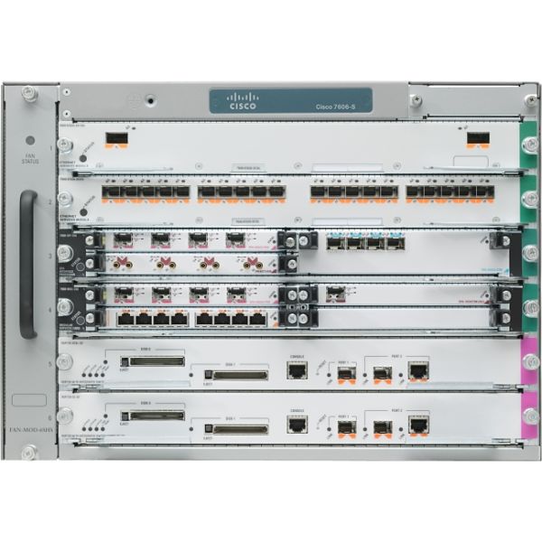 Cisco 7606S Chassis,6-slot,Red System,2RSP720-3CXL- 10GE,2PS