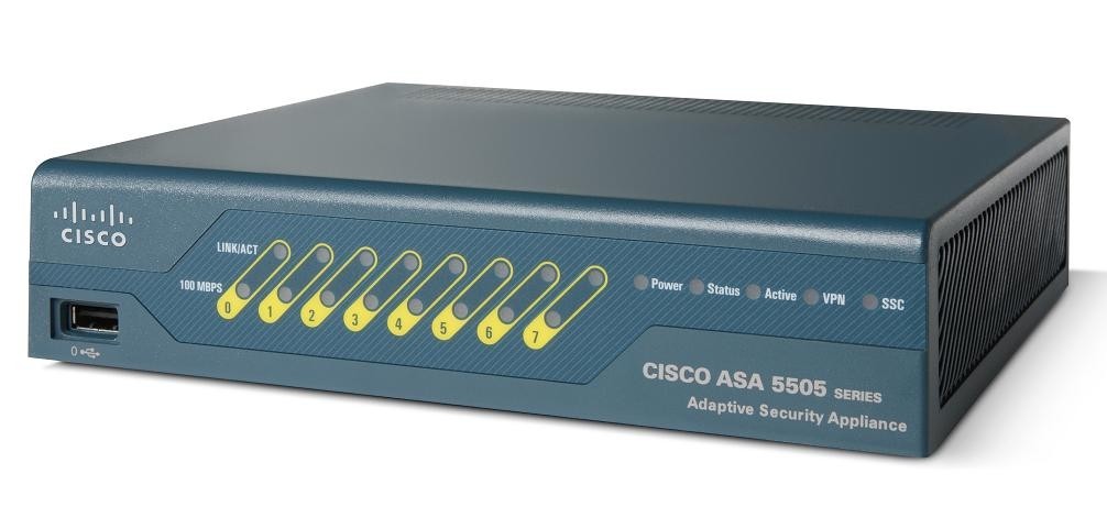 ASA 5505 Appliance with SW, UL Users, 8 ports, DES