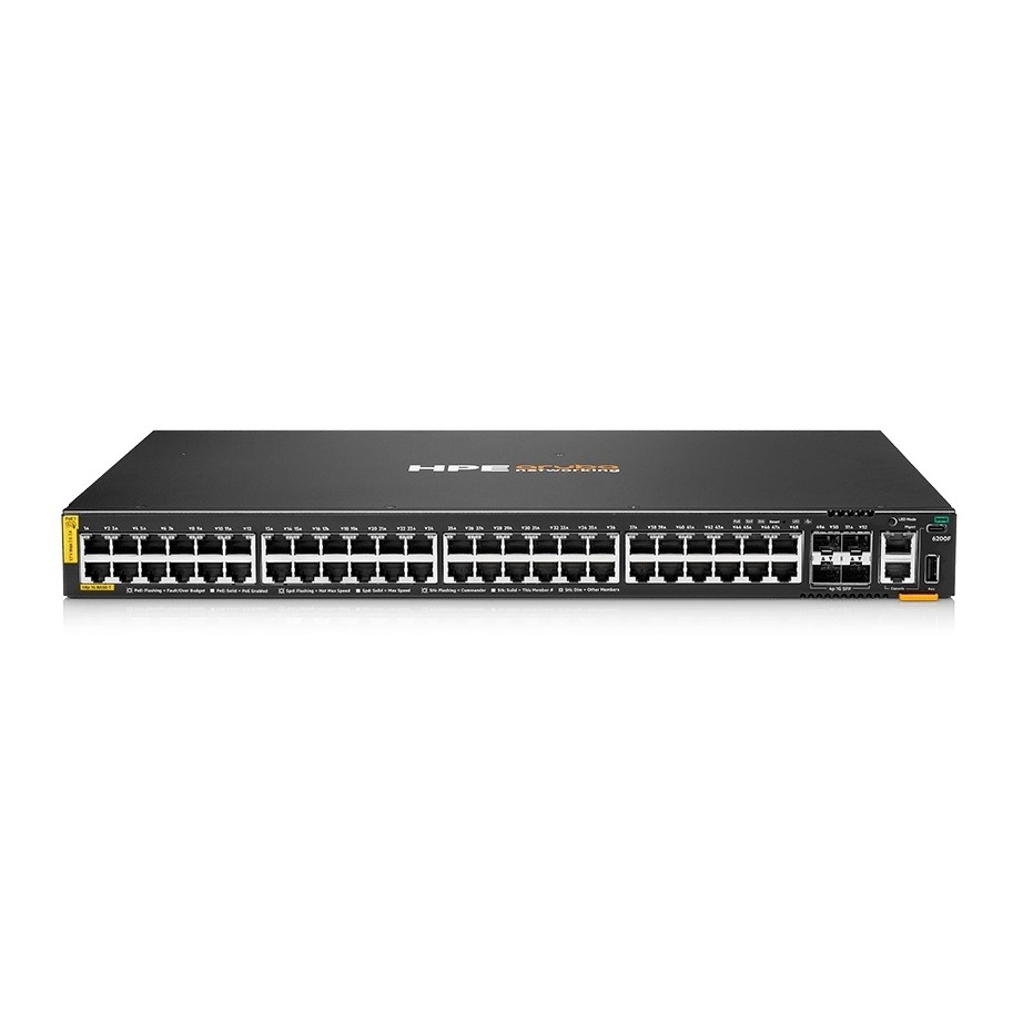 HPE Aruba Networking CX 6200F 48G Class‑4 PoE 4SFP 370W Switch