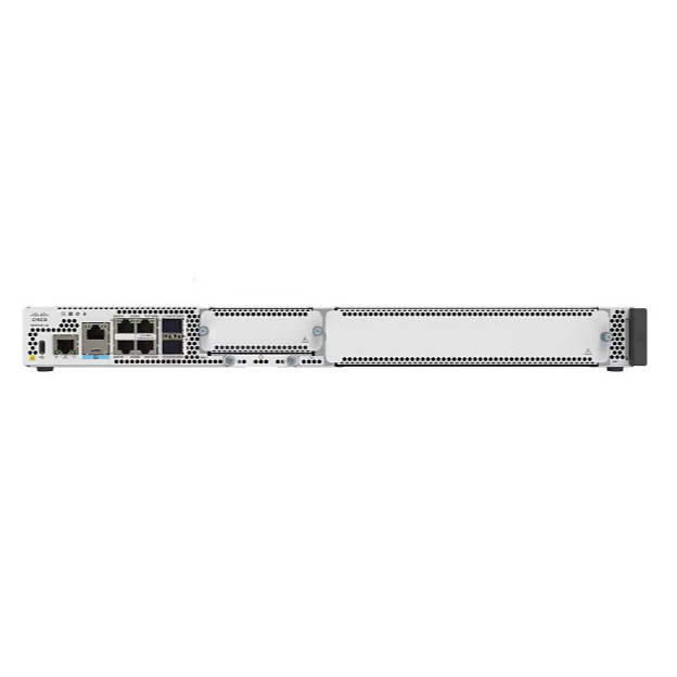 Cisco 8300 Secure Router with 2x 10G SFP/SFP+, 4x 2.5G mGig RJ45 ports, 1x NIM slot, 1x SM slot, and 1x PIM slot