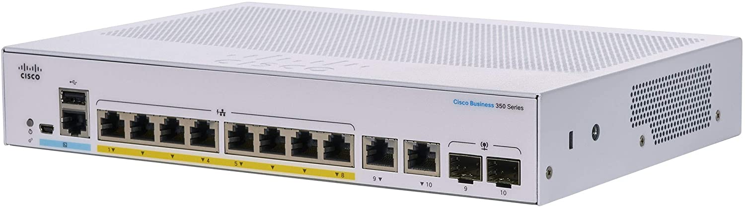 Cisco CBS350 8 ports Gigabit PoE+ 67W with 2 copper/SFP combo 