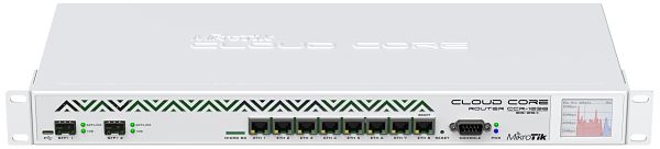 Mikrotik CCR1036-8G-2S+ 1U rackmount, 8x Gigabit Ethernet, 2xSFP+ cages, LCD, 36 cores x 1.2GHz CPU, 4GB RAM, 41.5mpps fastpath