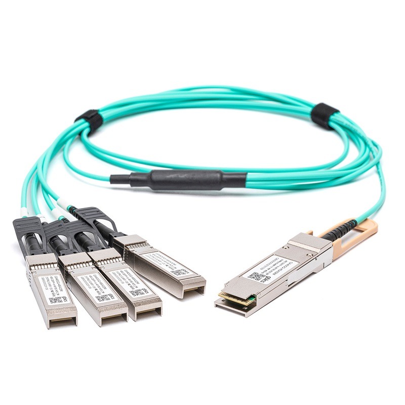 40GBASE Active Optical QSFP to 4SFP breakout Cable, 3m.
