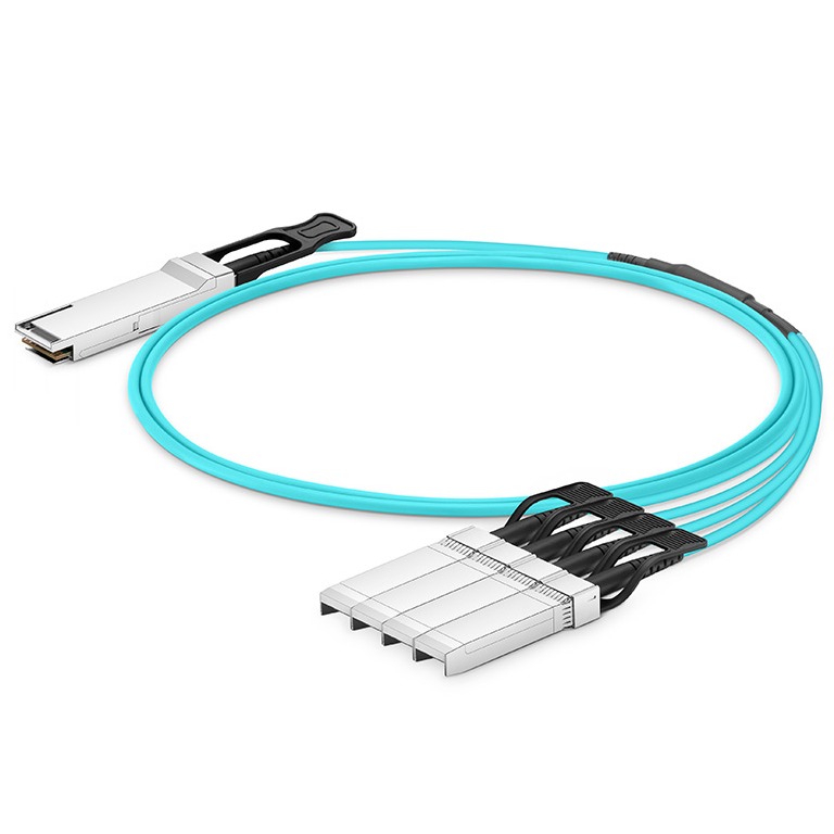 40GBASE Active Optical QSFP to 4SFP breakout Cable, 5m.