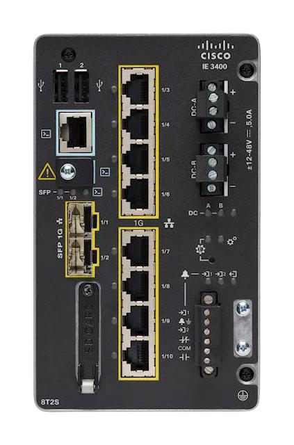  Catalyst IE3400 with 8 GE Copper and 2 GE SFP, Modular, NE