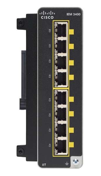 Catalyst IE3400 with 8 GE Copper PoE/PoE+, Expansion Module  