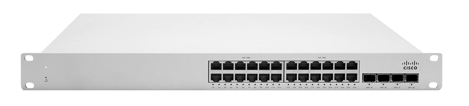 Cisco Meraki 24-port cloud-managed stackable enterprise-class access switch with four SFP+ uplinks