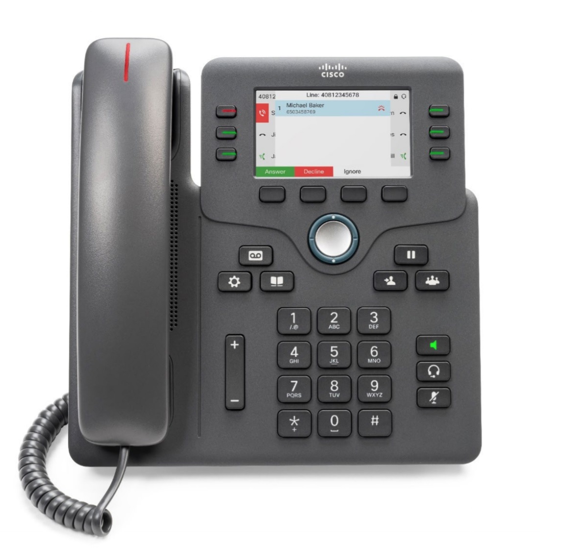 Cisco IP Phone 6871 POE, Gigabit PC Port, 6 Line SIP, Color Disply with Multiplatform Firmware