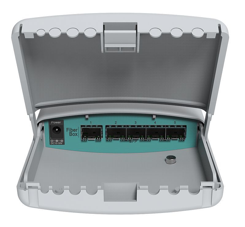 An outdoor switch with five SFP ports