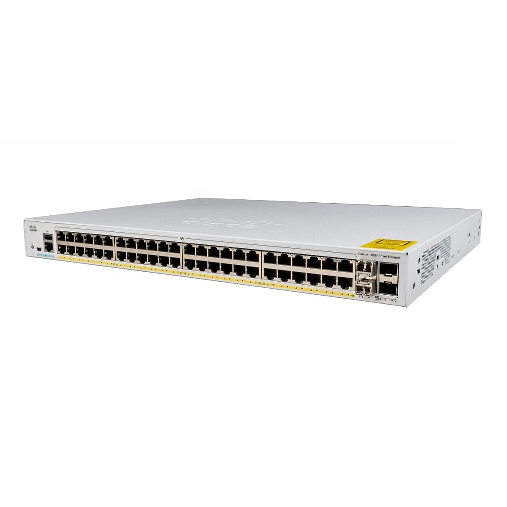 48x 10/100/1000 Ethernet PoE+ ports and 740W PoE budget, 4x 1G SFP uplinks