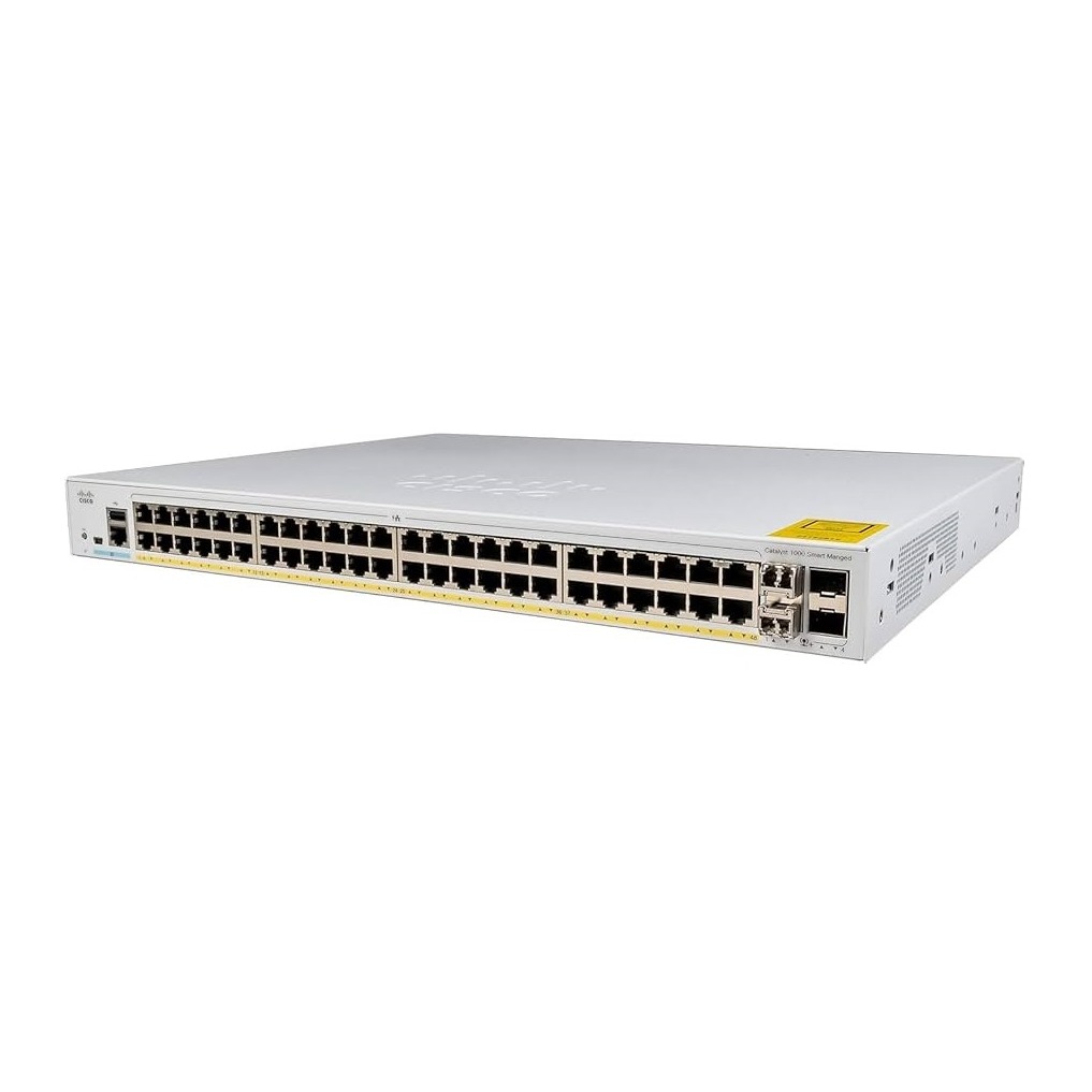 48x 10/100/1000 Ethernet PoE+ ports and 370W PoE budget, 4x 10G SFP+ uplinks