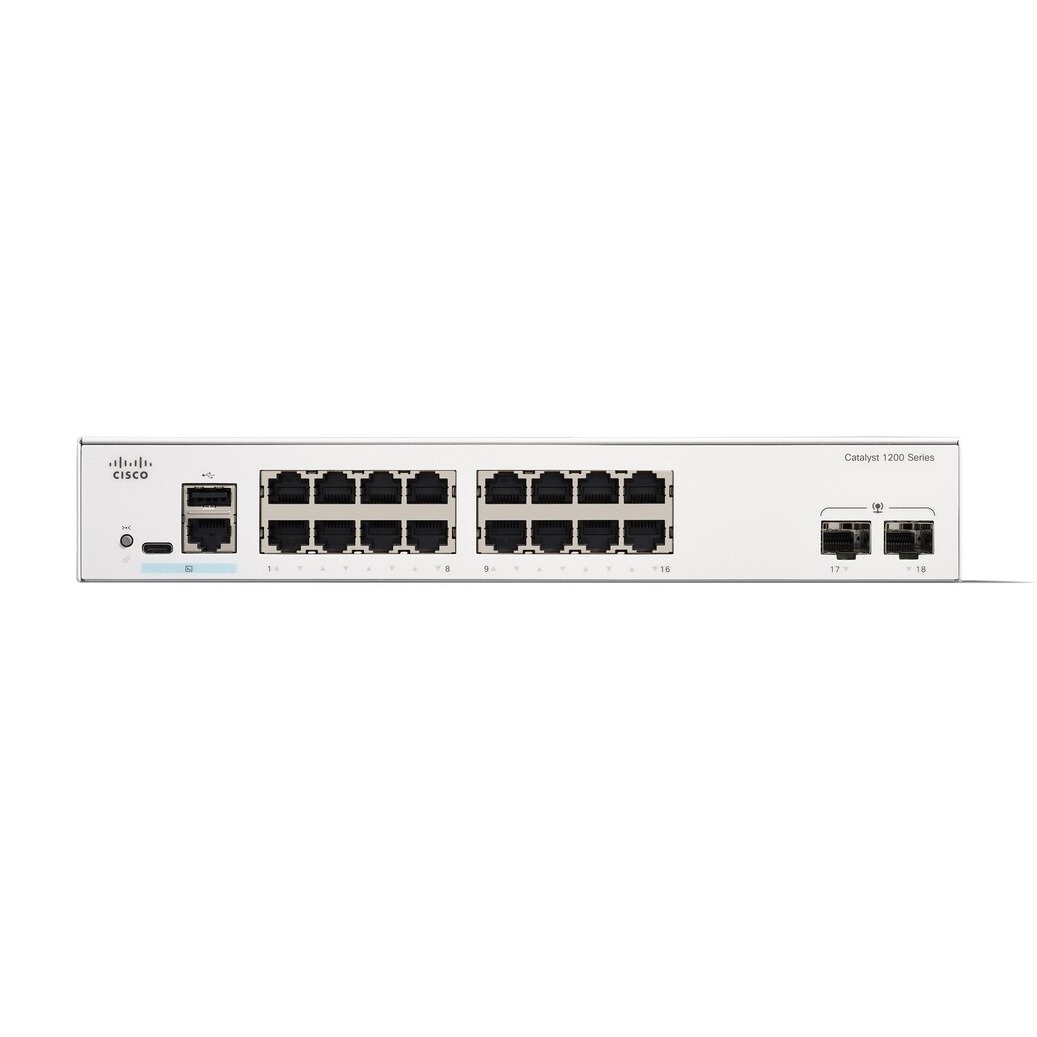 Cisco catalyst C1200-16T, 16 ports gigabit + 2 x 1G SFP uplink ports switch