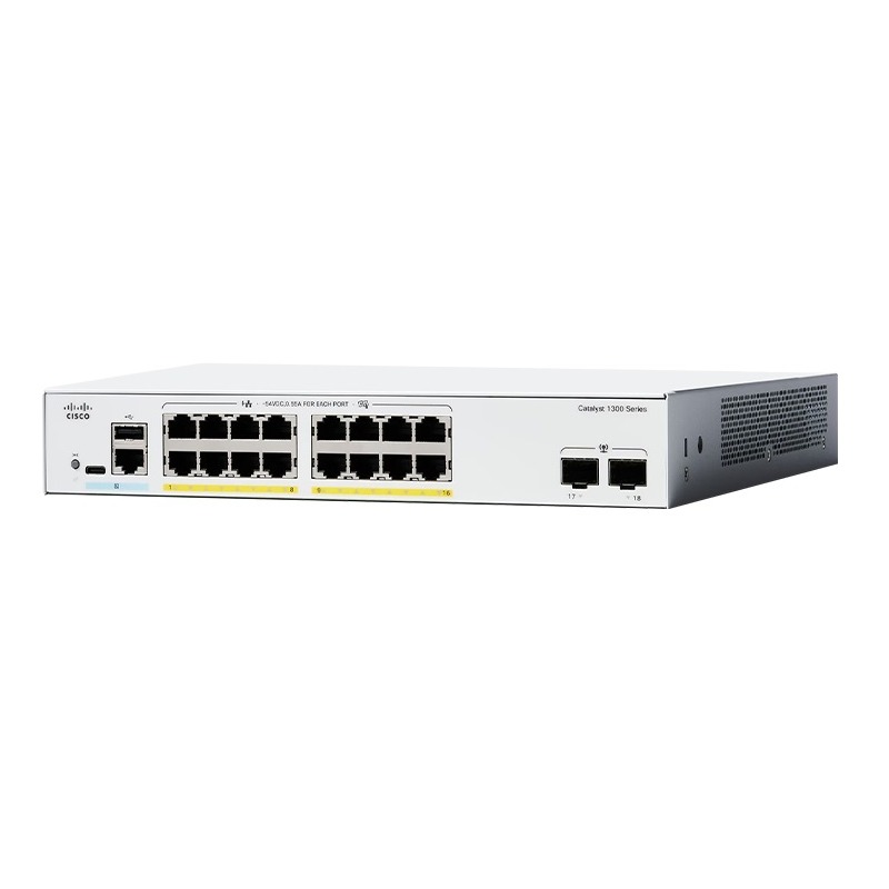 Cisco catalyst C1300-16FP, 16 ports gigabit POE+ 240W + 2 x 1G SFP uplink ports switch