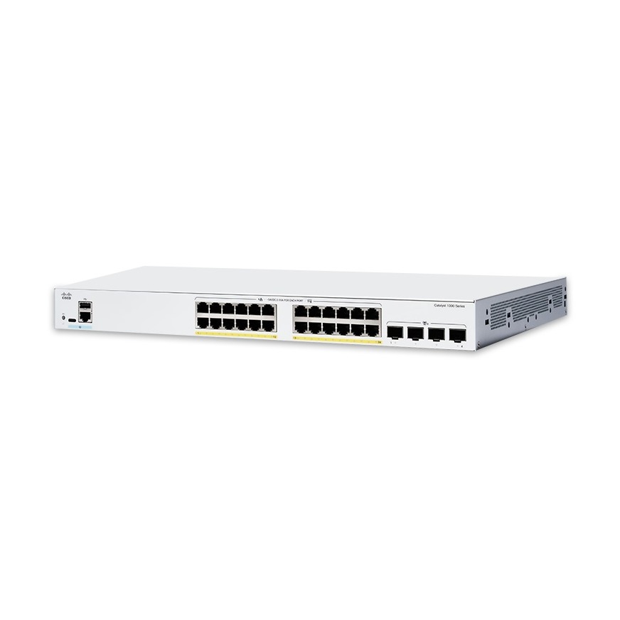 Cisco catalyst C1300-24FP, 24 ports gigabit POE+ 370W + 4 x 1G SFP uplink ports switch