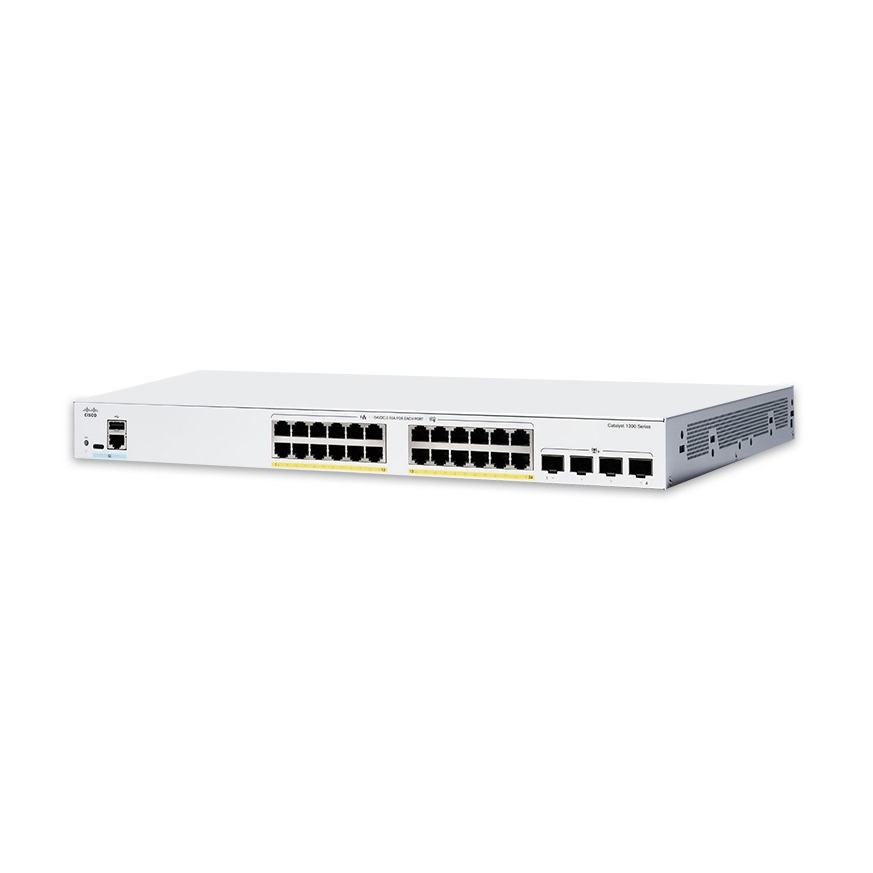 Cisco catalyst C1300-24FP, 24 ports gigabit POE+ 370W + 4 x 10G SFP uplink ports switch
