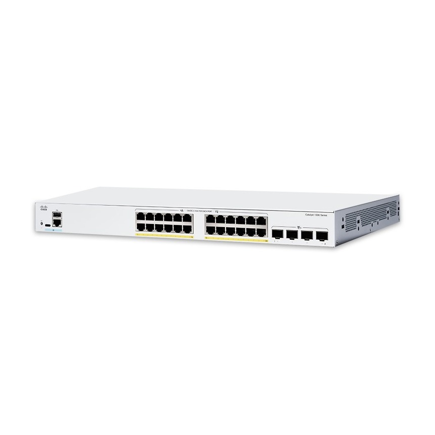 Cisco catalyst C1300-24P, 24 ports gigabit POE+ 195W + 4 x 1G SFP uplink ports switch