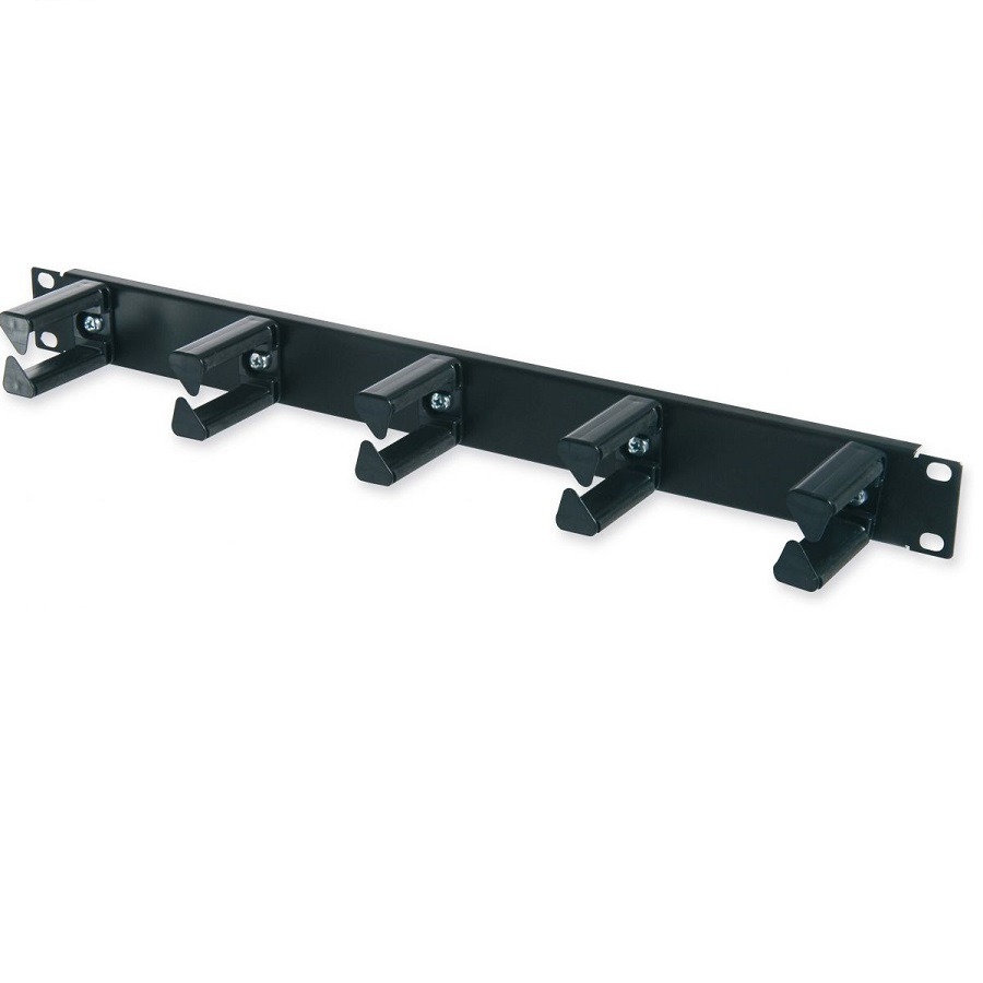 1U Copper Patch Cable Management Panel, 5 rings