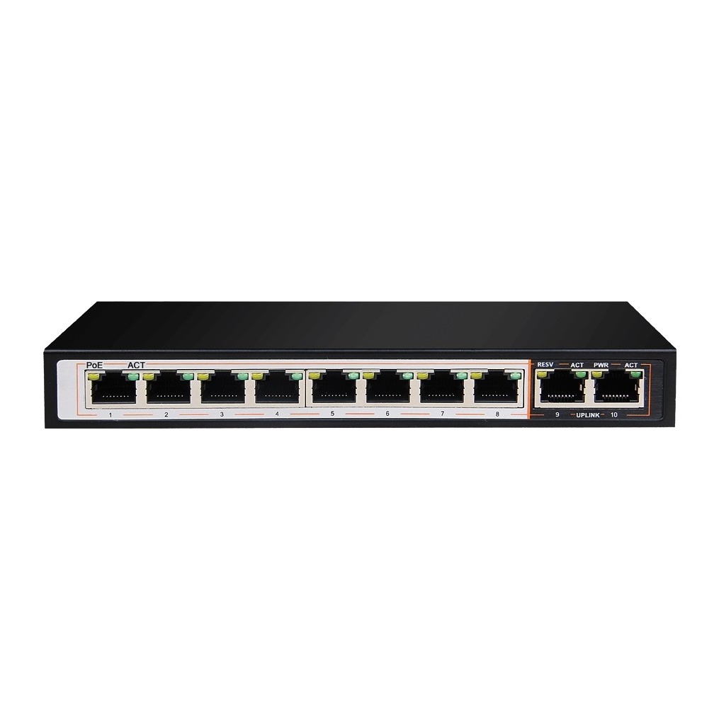 D-Link 2GE Uplink Switch, 10 Port 100/1000 120 Watts PoE Budget,