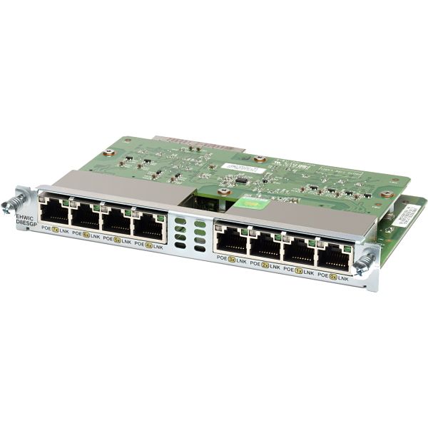 Eight port 10/100/1000 Ethernet switch interface card