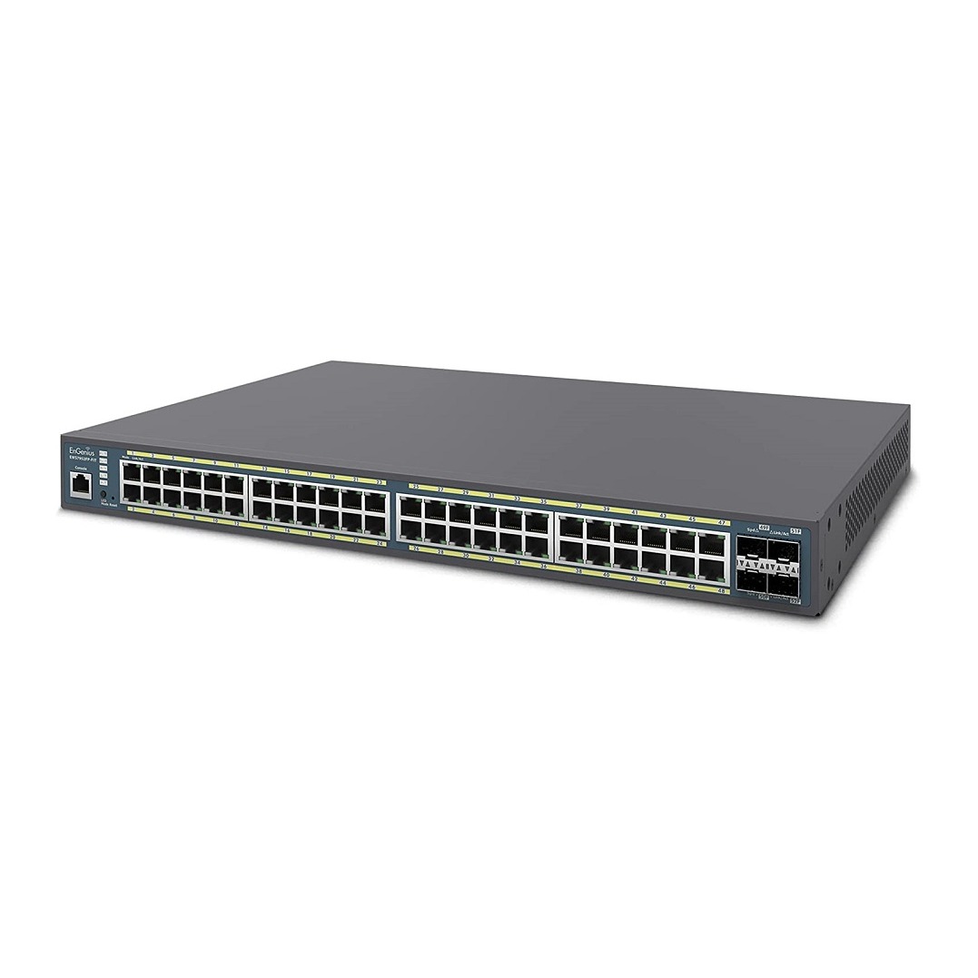 EnGenius Fit Layer 2 Plus Managed EWS7952FP-FIT 48-Port Gigabit PoE+ Switch with 740W Budget, 4 SFP Uplink Ports