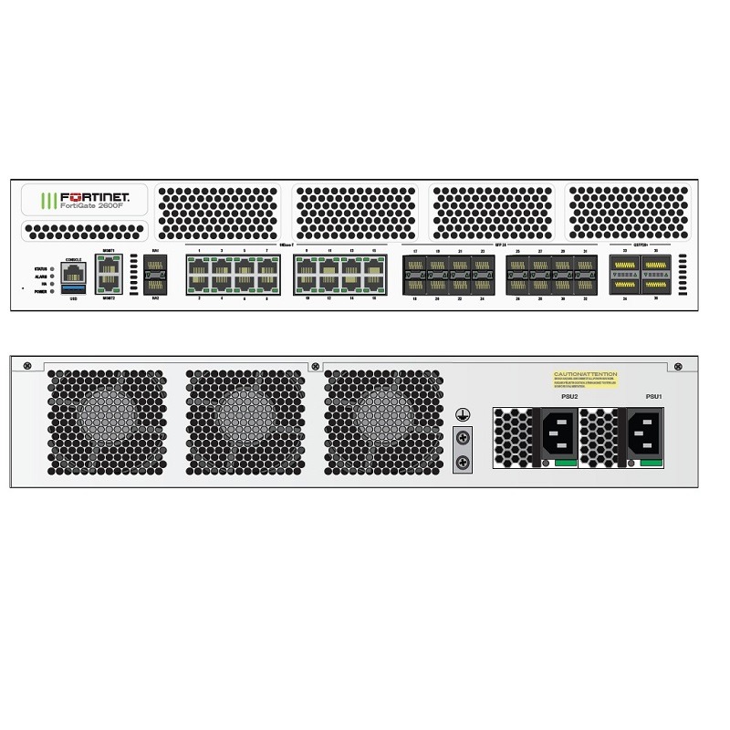 4x 100GE/40GE QSFP28 slots, 16x 25GE/10GE SFP28 slots, 16x 10GE RJ45 ports, 2x 10G SFP+ HA slots, 2x 1G MGMT ports, SPU NP7 