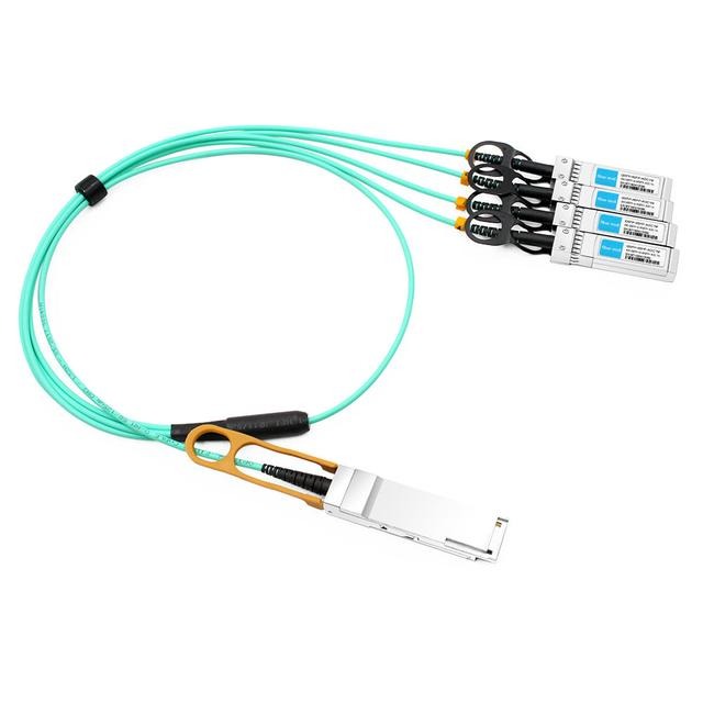 40G/100G QSFP+/QSFP28 to SFP+/SFP28 parallel breakout MPO to 4xLC connectors, OM3 MMF, 1m, transceivers not included