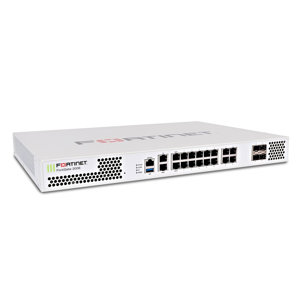 FortiGate-200E Hardware plus 5 Year FortiCare Premium and FortiGuard Unified Threat Protection (UTP).