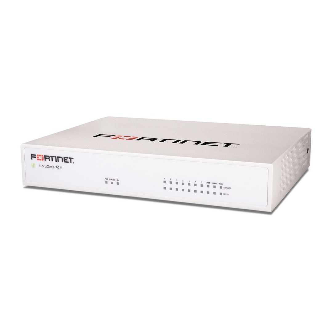 FortiGate-70F Hardware plus 3 Year FortiCare Premium and FortiGuard Unified Threat Protection (UTP).