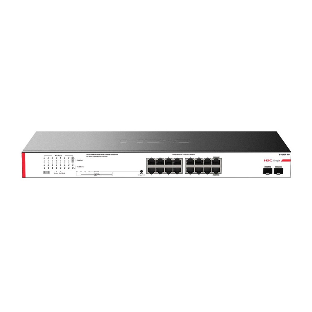 H3C Magic BS218F-HP (9801A5BQ) 16 Port Giga PoE+ 225W with 2 x 1G SFP port Layer 2 Unmanaged Switch