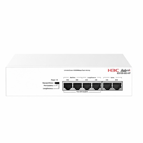 H3C Aolynk ES100-6G-HP 4 Port Gigabit PoE Switch