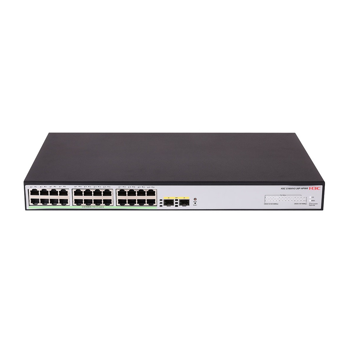 H3C S1600V2-26P-HPWR (9801A67Q) 24 Port Giga PoE+  with 2 x 1G SFP port Layer 2 Cloud Smart Managed Switch