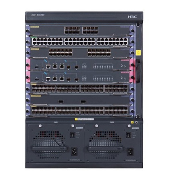 H3C LS-7506X-S, 2 x MPU Slot and 6 x LPU slots and 1+1 redundancy for power modules, Enterprise Core Switch Chassis