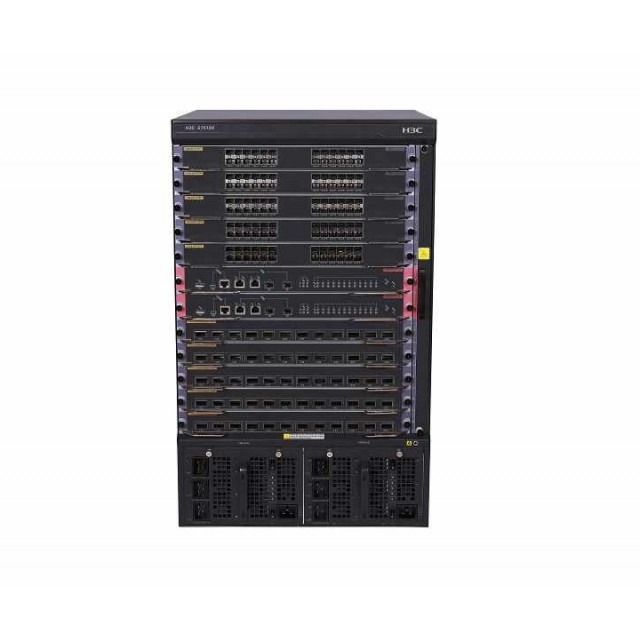 H3C LS-7510X-PoE-GL, 2 x MPU Slot and 10 x LPU slots and 1+1 redundancy for power modules, Enterprise Core Switch Chassis, PoE