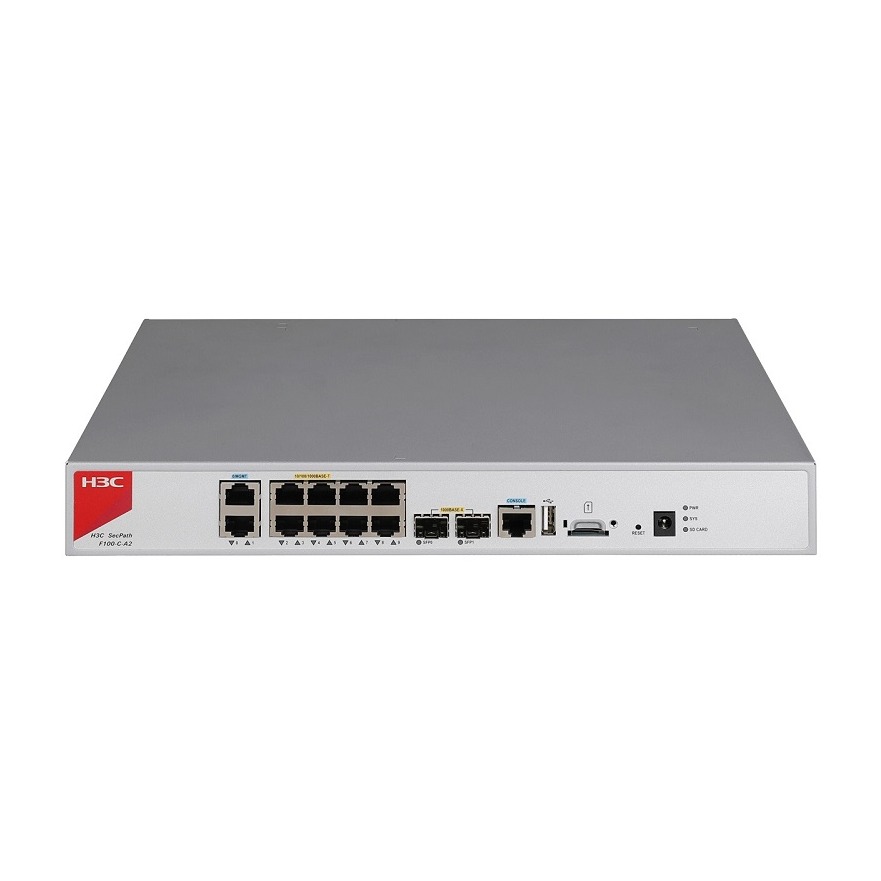 Cortafuegos SMB H3C SecPath F100-C-A2 Firewall Appliance Overseas Version 12 Gbps 10 x GE 2 x SFP 9801A41U - 9801A41U