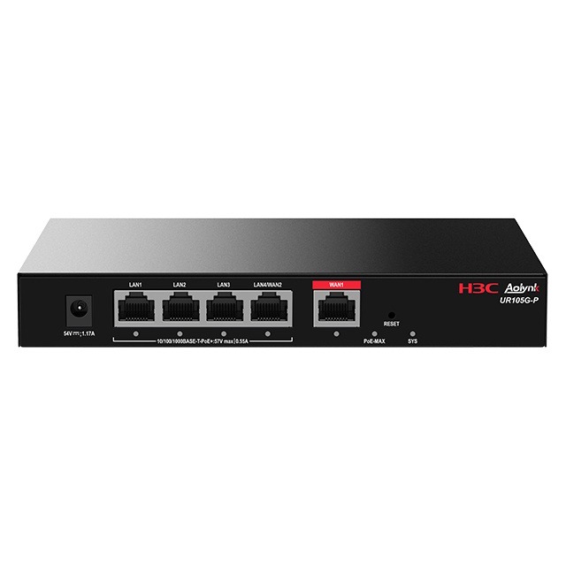 H3C Aolynk UR105G-P, 5 Port Giga POE 58W Enterprise Router