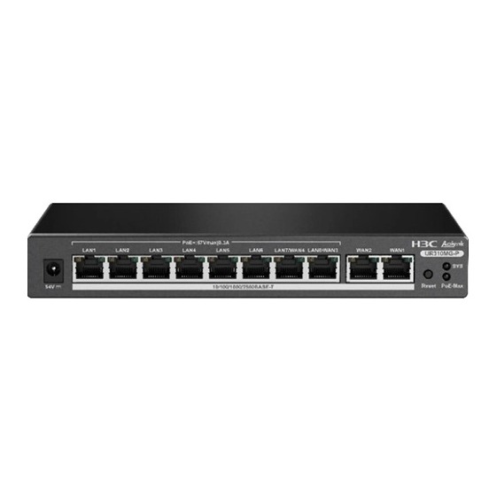 H3C Aolynk UR310MG-P, 8 x 2.5G LAN POE+ 125W (6 x GE LAN, 2 x GE LAN/WAN) and 2 x 2.5G WAN Enterprise Router